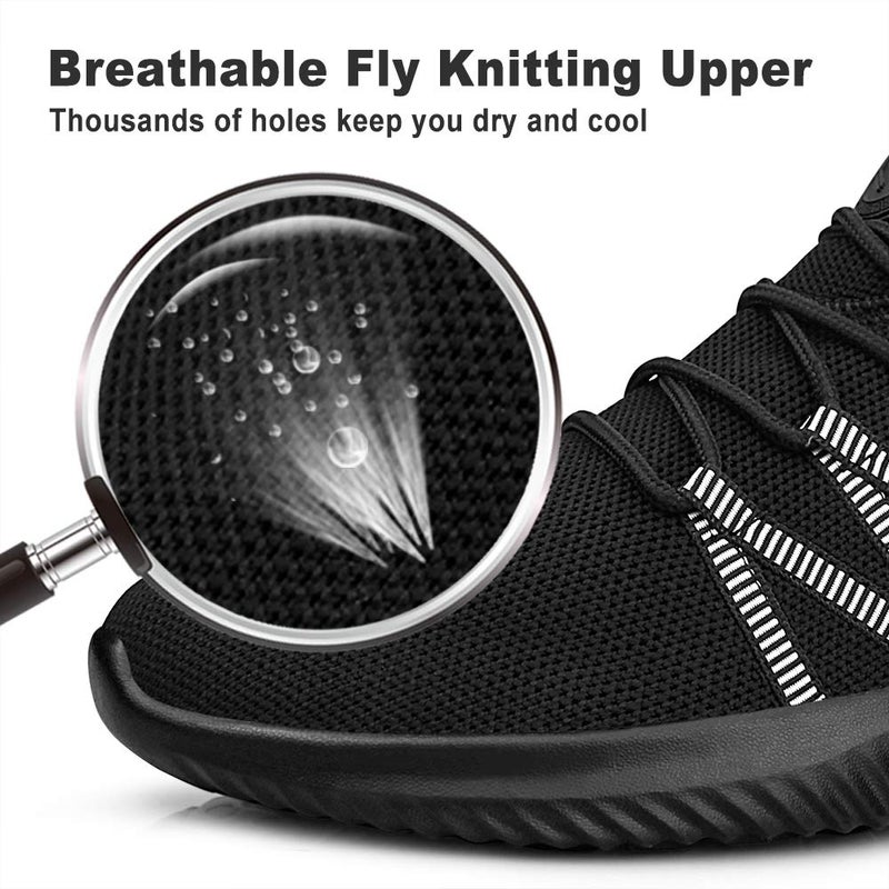Feethit Mens Slip On Running Shoes Breathable Lightweight Comfortable Fashion Non Slip Sneakers for Men Black White Size 10 - Image 4